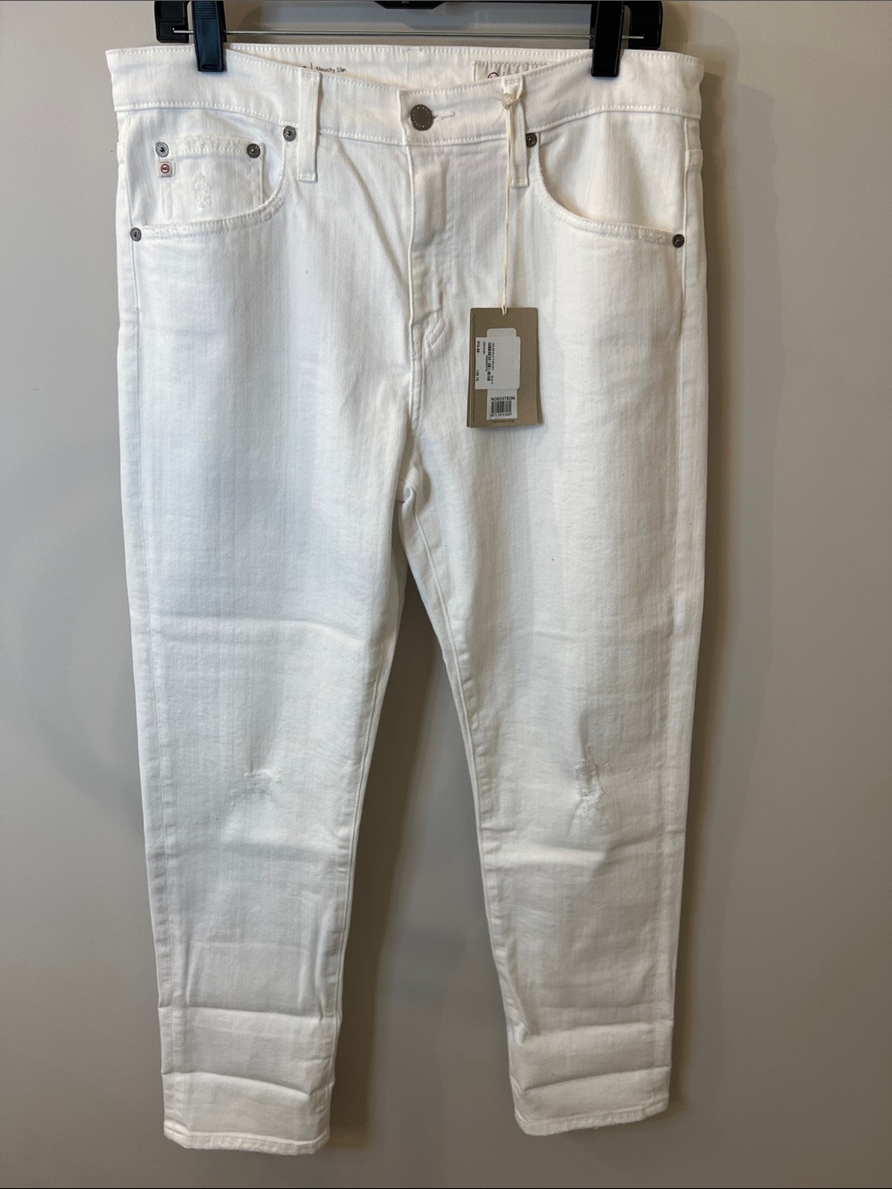AG-ED Denim White Cropped Roll Cuff Capris - Picture 8 of 9
